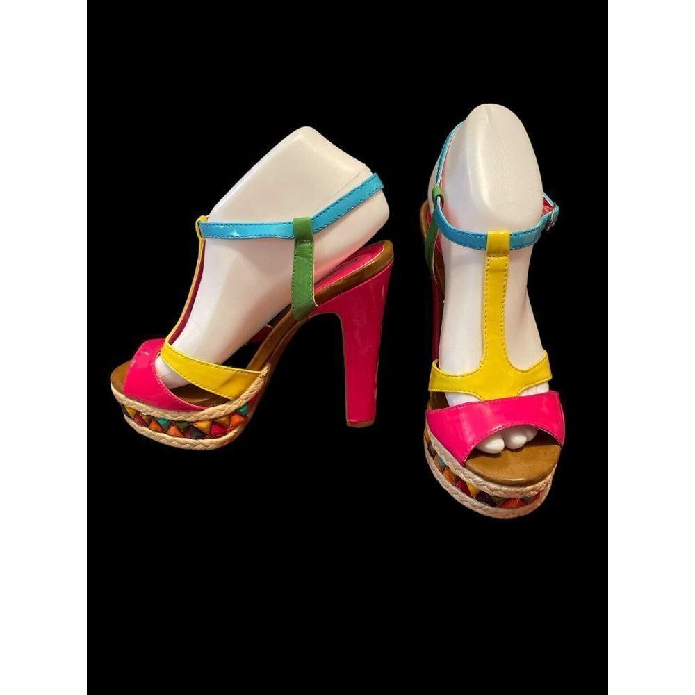 Unlisted Kenneth Cole platform shoes Carry Always Yellow, Pink Blue, green 6.5 - Picture 10 of 10